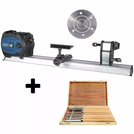 TOUR A BOIS 600MM 550W SCHEPPACH DM600VARIO + JEU DE 8 / CISEAUX DE TOURNAGE 3 TOUR A BOIS 600MM 550W SCHEPPACH DM600VARIO + JEU DE 8 / CISEAUX DE TOURNAGE
