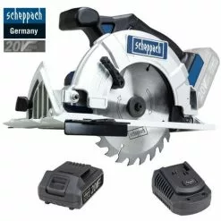 SCIE CIRCULAIRE SANS FIL AVEC BATTERIE 20V 2.0AH SCHEPPACH CCS165-20ProS