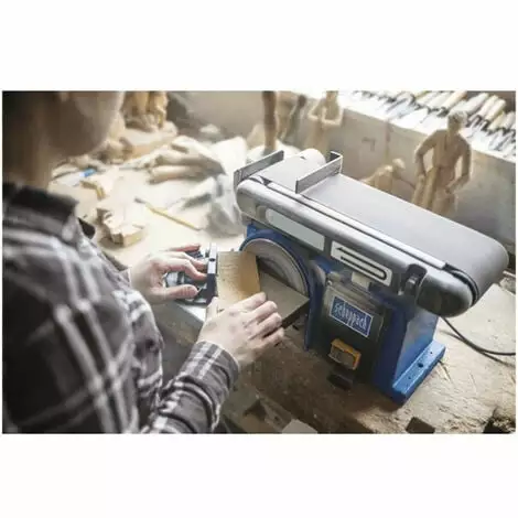 Pack SCHEPPACH Ponceuse à Bande Et à Disque 370W - BTS900 - 3 Bandes Abrasives - 10 Disques Abrasifs - Grain 120 4 Pack SCHEPPACH Ponceuse à Bande Et à Disque 370W - BTS900 - 3 Bandes Abrasives - 10 Disques Abrasifs - Grain 120 – Image 2