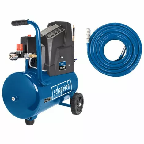 Pack SCHEPPACH Compresseur - 24L - 1100W - HC30ox - Tuyau - 15m 3 Pack SCHEPPACH Compresseur - 24L - 1100W - HC30ox - Tuyau - 15m