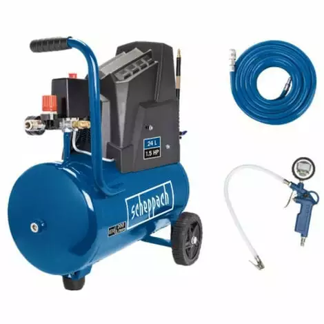 Pack SCHEPPACH Compresseur - 24L - 1100W - HC30ox - Tuyau - 15m - Poignée De Gonflage Des Pneus à Affichage Digital 3 Pack SCHEPPACH Compresseur - 24L - 1100W - HC30ox - Tuyau - 15m - Poignée De Gonflage Des Pneus à Affichage Digital