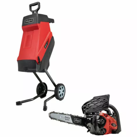 Pack SCHEPPACH Broyeur électrique - 2400 W - 2 Sac Collecteurs - GS55 - Tronçonneuse Thermique ProCut - 25 Cm - 700 W - CSP2540 3 Pack SCHEPPACH Broyeur électrique - 2400 W - 2 Sac Collecteurs - GS55 - Tronçonneuse Thermique ProCut - 25 Cm - 700 W - CSP2540